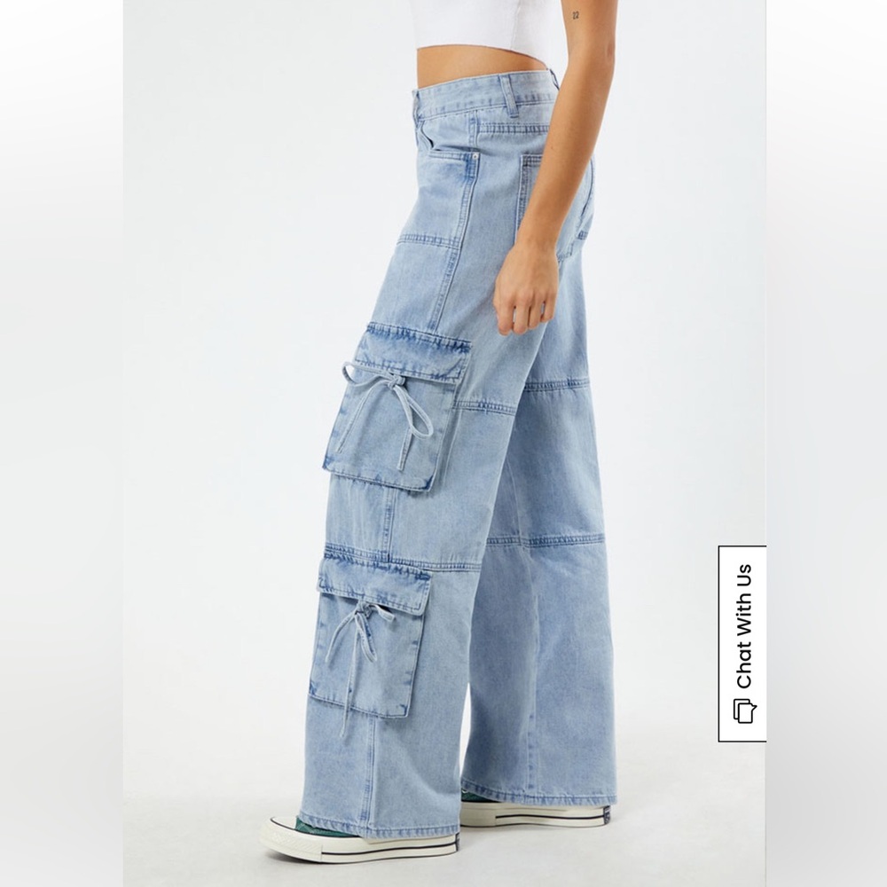 PacSun LA Hearts Light Blue Cargo Jeans